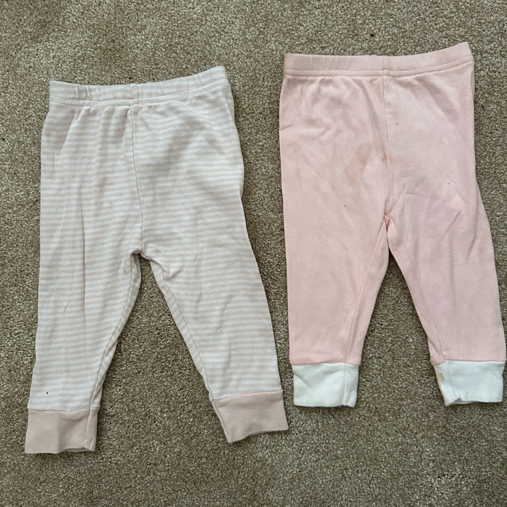 Baby Pink And Striped Pants